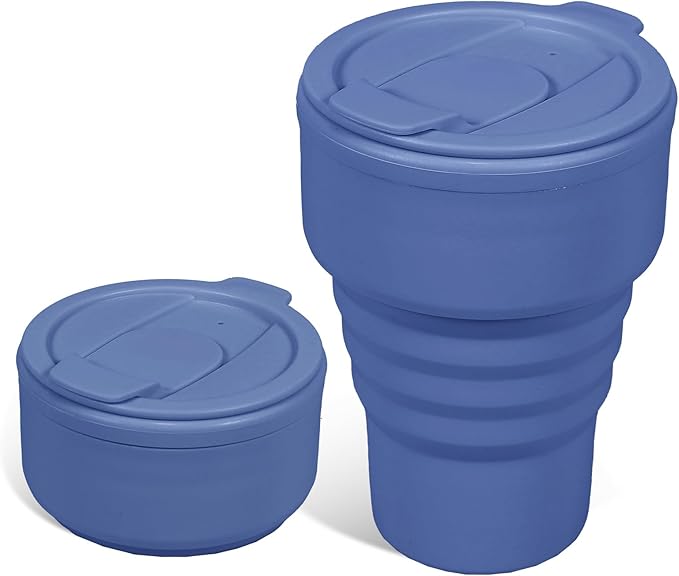Collapsible Silicone Camping Cups 13oz by Peboms
