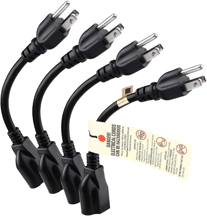 Miady Short Power Extension Cord Outlet Saver, 3 Prong - Image 7