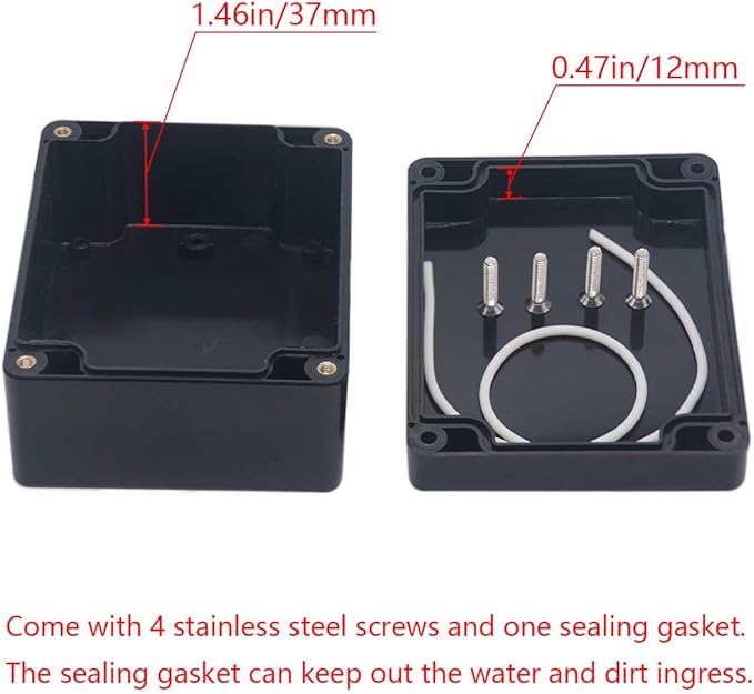 Project Box IP65 Waterproof Junction Box ABS Plastic Black Electrical Boxes DIY - Image 4