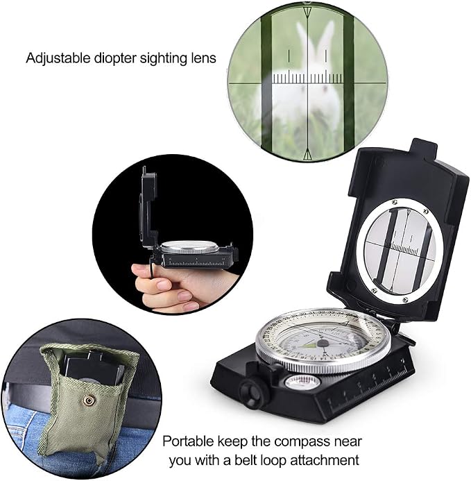 COSTIN Multifunctional Compass, Metal Military Waterproof High Accuracy Compass - Image 6