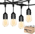 Outdoor String Light 48FT LED Heavy-Duty Patio Lights String Linkable by Meidaoduo
