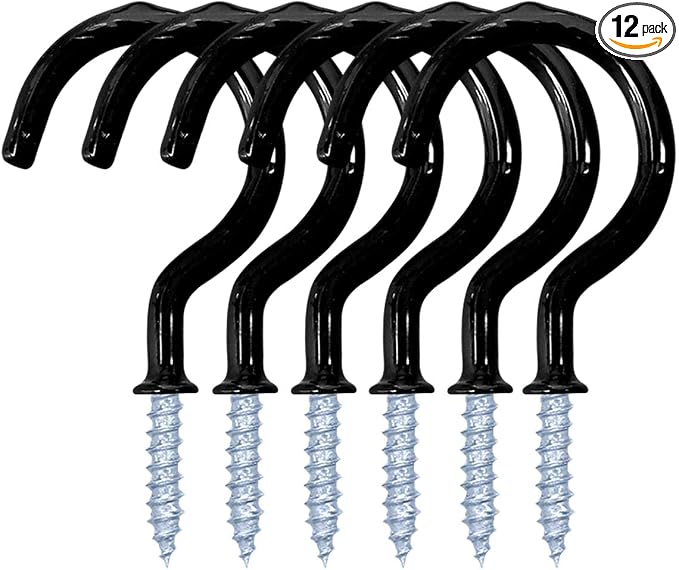12 Pack Vinyl Coated Ceiling Hooks, Screw-in Mug Hooks by yuntop