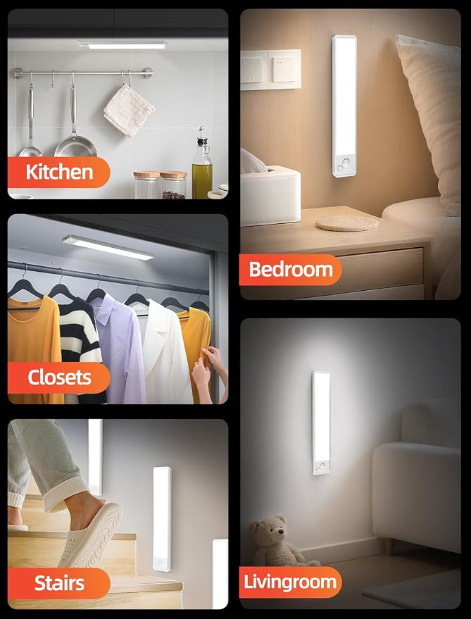 Under Cabinet Motion Sensor Lighting: 12 Inch Dimmable Rechargeable Lights - Image 8