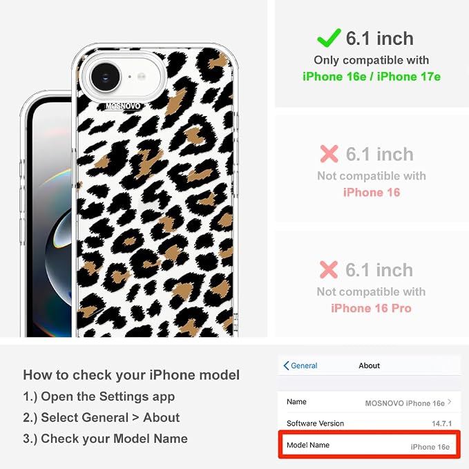 MOSNOVO for iPhone 17e Case/iPhone 16e Case, Shockproof Military-Grade - Image 2