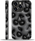 for iPhone 14 Pro Max Case, HL2 Cute Cool Cherry Black Hybrid 2 Layer Hard by Unknown