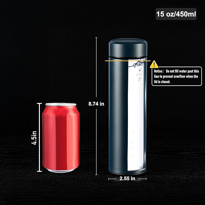 PARACITY Insulated Water Bottle, 17 oz Stainless Steel Thermo, Double Wall - Image 6