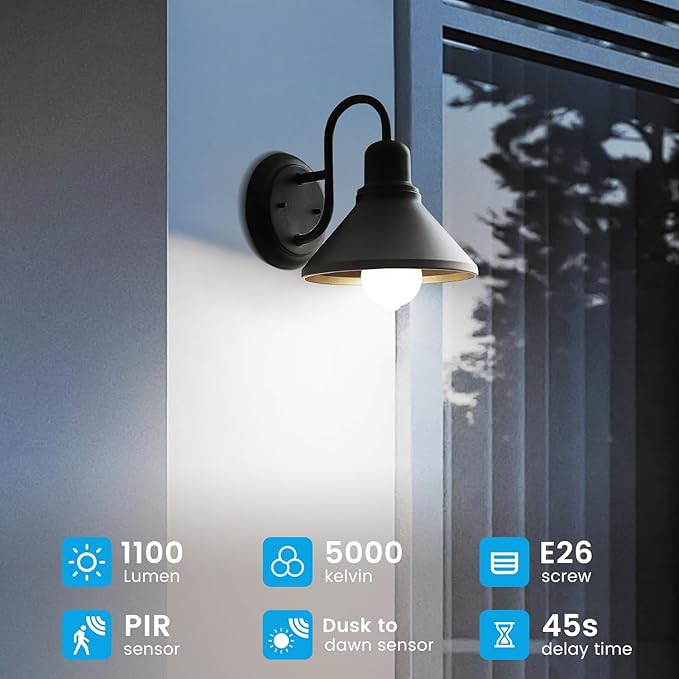 Motion Sensor Light Bulbs, 13W Movement Activated Dusk to Dawn Sensor LED Bulb - Image 2