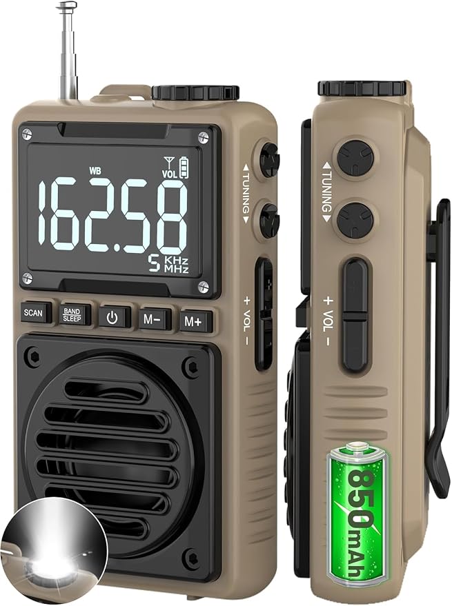 Digital AM FM Weather Band Radio 851mAh Rechargeable Portable Pocket Radio by YourBestAMFMRadioChoice