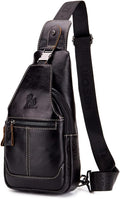 Hebetag Leather Sling Bag Crossbody Backpack by Hebetag