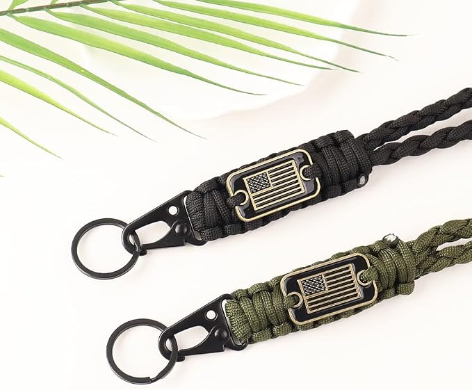 2pcs Heavy Duty Braided Paracord Lanyard Keychains - Image 3