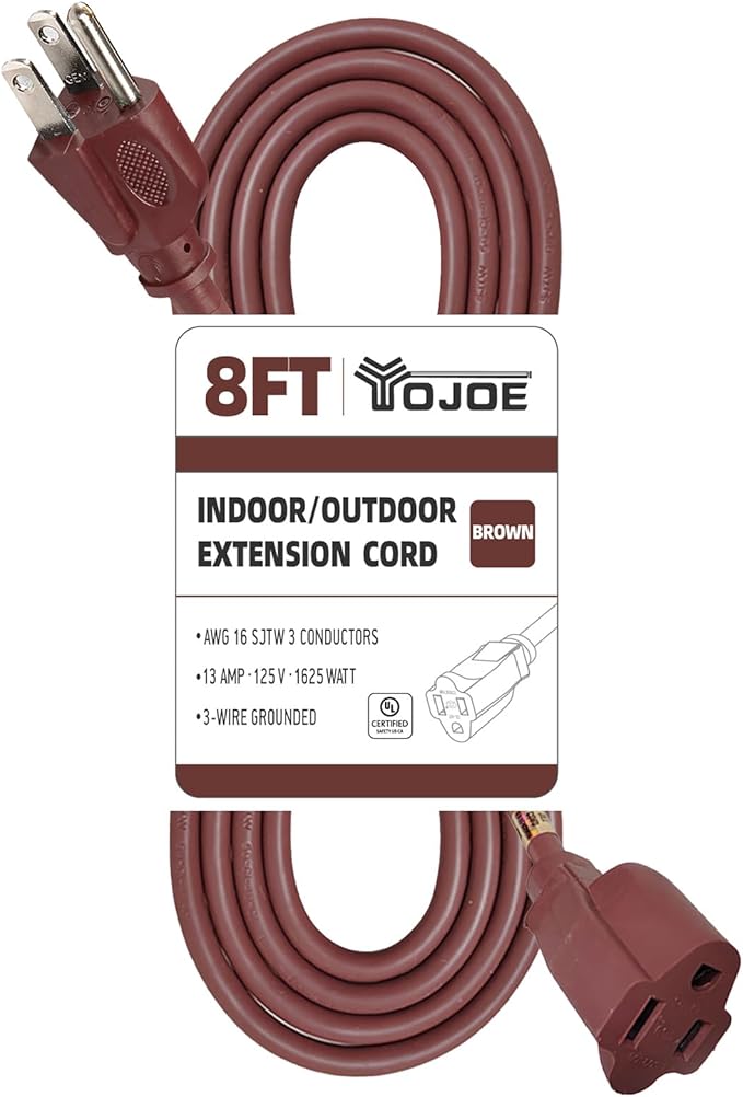 YOJOE Indoor Outdoor Extension Cord, 3 Prong 13A Weatherproof Power Cord by YOJOE