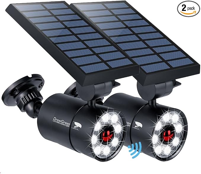 Solar Motion Sensor Light of 2, Solar Lights Outdoor Waterproof, 100-Week 100% by DrawGreen