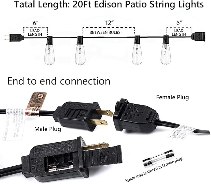 GOOTHY 20Ft Outdoor String Lights - Image 3