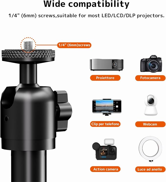 PUTORSEN Universal Projector Stand – Height Adjustable & 360° Rotatable Mount - Image 2