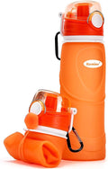 Kemier Collapsible Silicone Water Bottles-750ML, Medical Grade, BPA Free Travel by Kemier