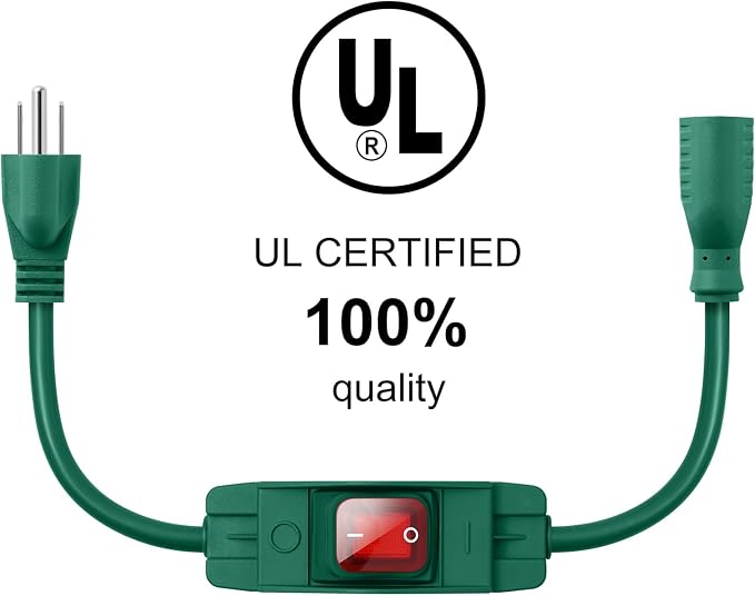 Outdoor Waterproof On/Off Switch Extension Cord, Heavy Duty 125v/250v SJTW Cord - Image 2