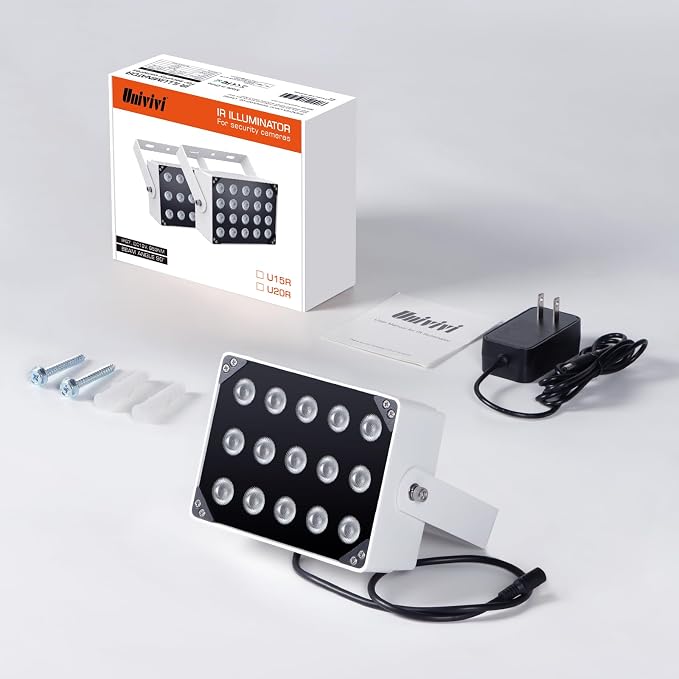 Univivi IR Illuminator 15 LEDs 90 Degree Wide Angle IR Lights - Image 6