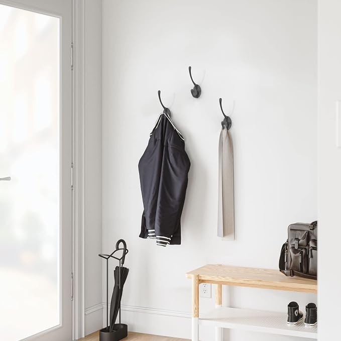Heavy-Duty Metal Coat Hooks for Wall, Double Robe Hooks for Coat - Image 7