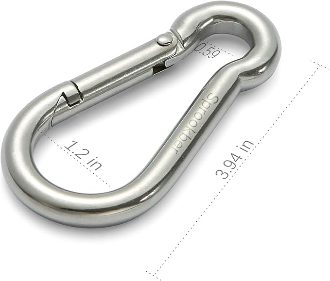 sprookber Stainless Steel Spring Snap Hook Carabiner - Image 2