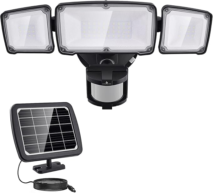 GLORIOUS-LITE Solar Security Lights 2400mAh LED Motion Sensor Light Outdoor by GLORIOUS-LITE