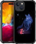 for iPhone 15 Case, Galaxy Fox Wolf Pattern Graphic Design Girl Boy Soft by FKBRCL4U