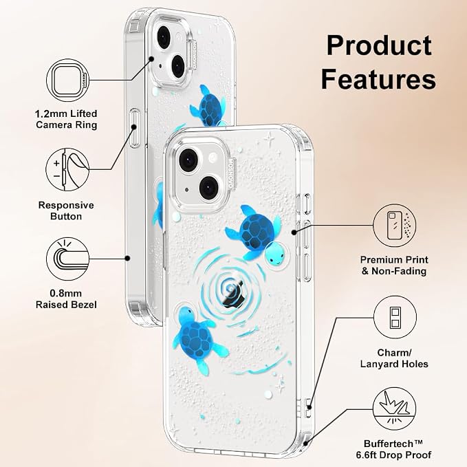 MOSNOVO for iPhone 13/14 Case | Military Grade 6.6ft Drop Tested | Clear - Image 7
