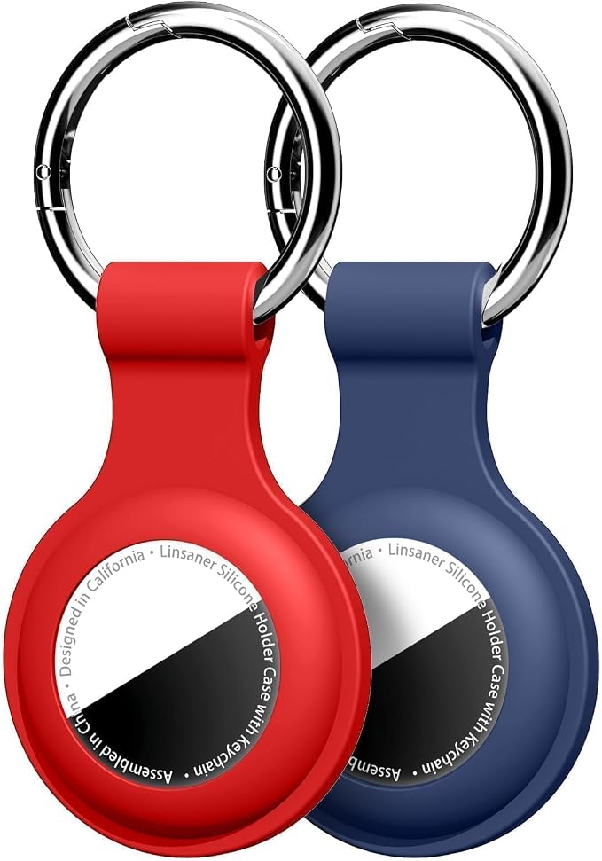 Linsaner Holder for AirTag 2nd Gen & 1st Gen, Silicone Case Keychain Key Ring by Linsaner