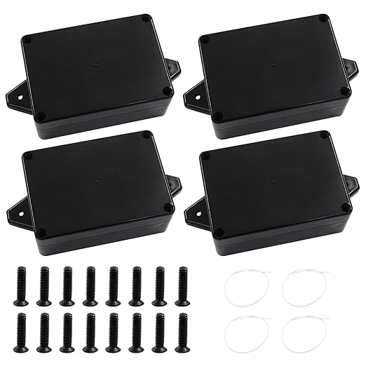 4 Pack Junction Boxes, 3.3 x 2.3 x 1.3 Inch IP65 Waterproof Project Box by HARSKIYER