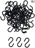 50pcs 1 Inch Black Iron Mini S Hooks Multipurpose Hangers by Unknown