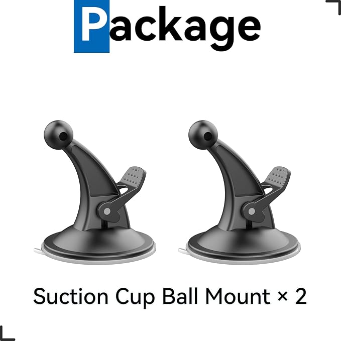 for Garmin GPS Car Mount 2 Pack Replacement Non-Sticky Suction Cup 17mm Ball - Image 9