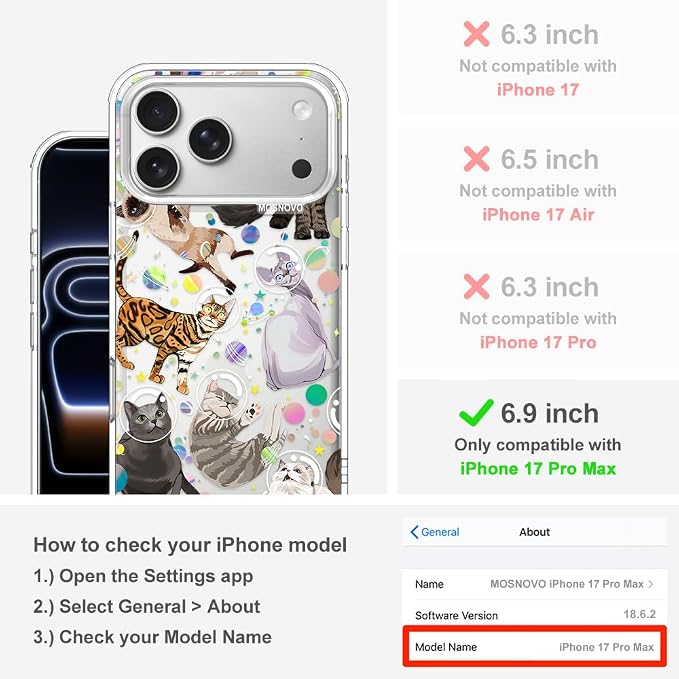 MOSNOVO for iPhone 17 Pro Max Case | Military Grade 6.6ft Drop Tested | Camera - Image 2