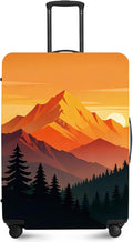 Retro Mountain Landscape Sunset Travel Luggage Cover -Stretchable Airplane by ANNAQUEEN