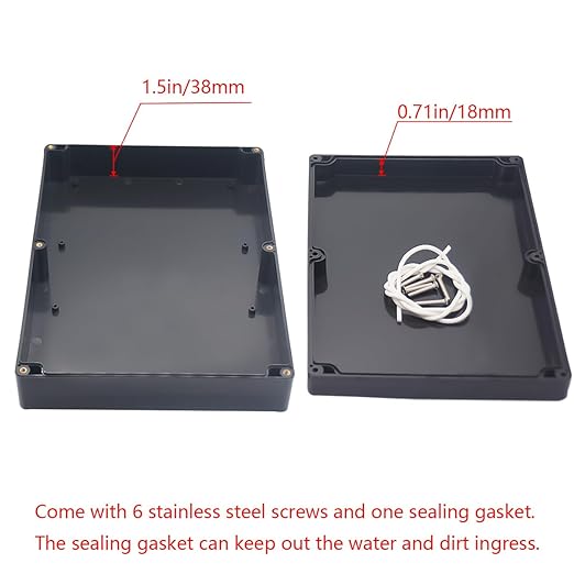 1 Pack Project Box IP65 Waterproof Junction Box ABS Plastic Black Electrical - Image 4