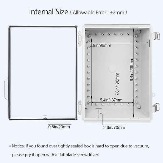 LeMotech Electrical Box, IP67 Waterproof Hinged Clear Cover Stainless Steel - Image 5