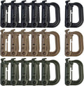 Topbuti 18 pcs Multipurpose Grimlock D-Ring Locking Molle Clips Hanging Hook by Topbuti
