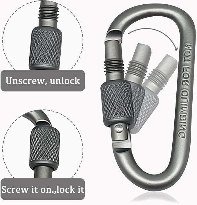 YUCHIYA 8 Pack D-Shape Carabiner Clasp - Image 3