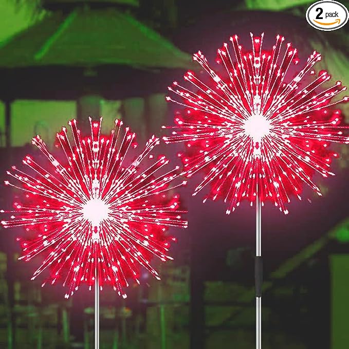 JJGoo Solar Firework Lights, 2 Pack 150 LEDs 2 Lighting Modes Solar Lights by JJGoo