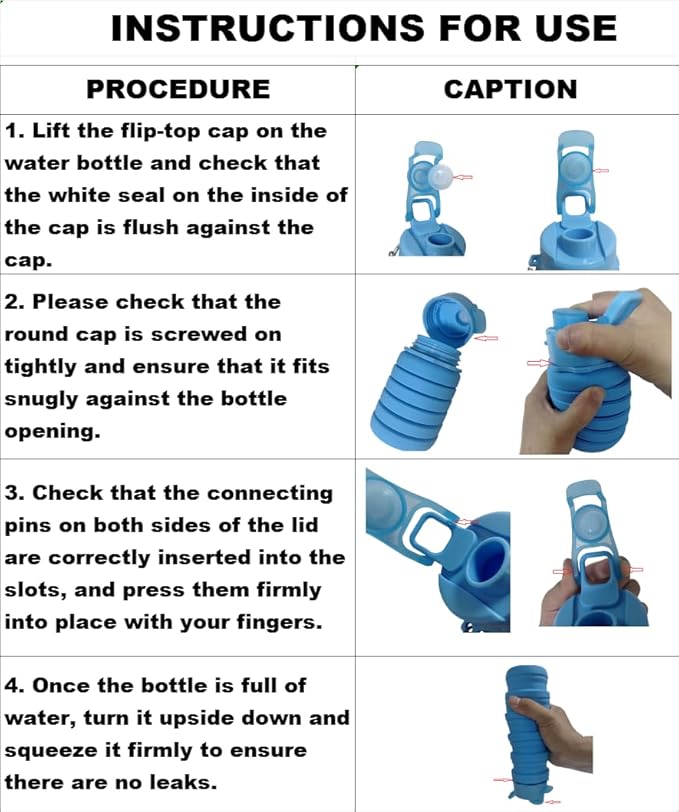 Collapsible Water Bottles 3 Pack Silicone Water Bottle - Image 3