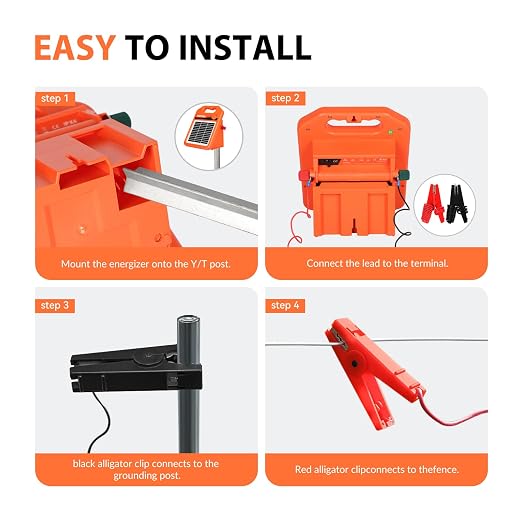 ANDMON MINI250 15 Miles Solar Electric Fence Charger, 0.25 Joule Solar Fence - Image 9