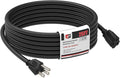 EP 25FT Black Outdoor Extension Cord, 16/3 SJTW Heavy Duty Waterproof, 3 Prong by ENERGYPRO