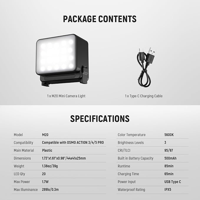 NEEWER Basics M20 Magnetic LED Camera Light Compatible - Image 8