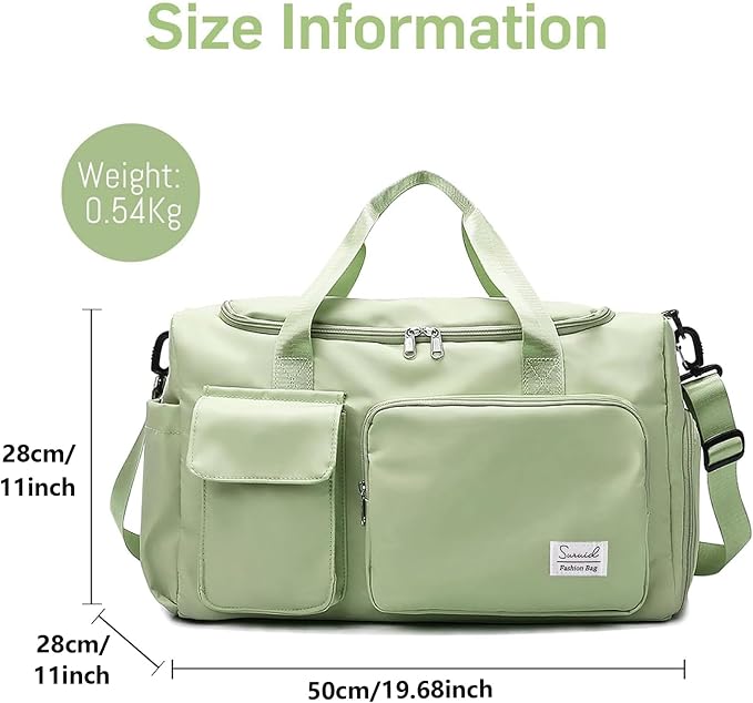 Suruid Travel Duffel Bag with Shoes Compartment Sports Gym Bag with Dry Wet - Image 3