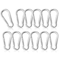 12 Pack 2" Heavy Duty Carabiner Clips, M5 Sliver Galvanized Steel Spring Snap by SEUNGCH