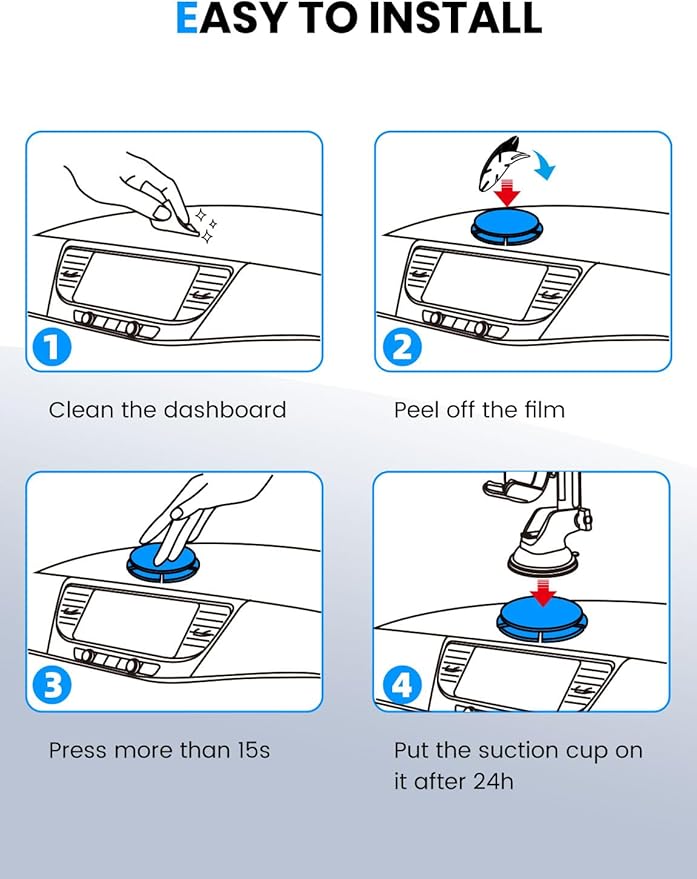 eSamcore Sticky Pad for Car Dashboard, for Suction Cup Phone Mount, 3M Adhesive - Image 6