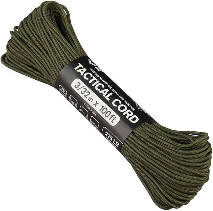 Atwood Rope MFG 275 Tactical Paracord 100 Feet 4-Strand Core Nylon Parachute by AtwoodRopeMFG