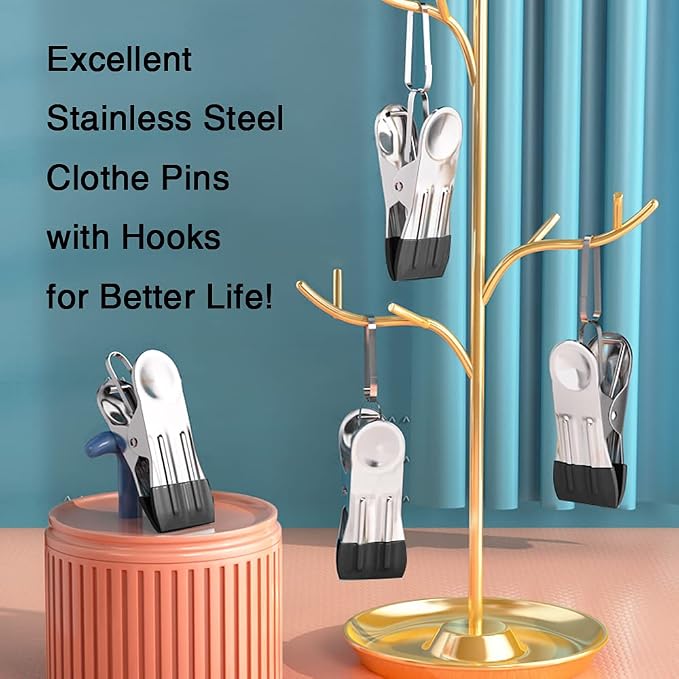 30PCS Small Clothes Pin with Hook - Image 5