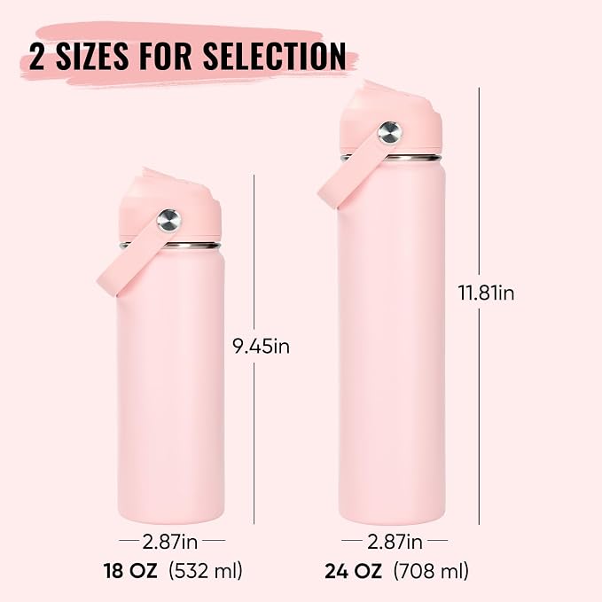 Fijinhom 24oz Insulated Stainless Steel Water Bottle, Wide Mouth Double Wall - Image 2