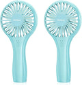 TriPole 2 Pack Handheld Mini Portable Fans Blue, Rechargeable Battery Operated by TriPole