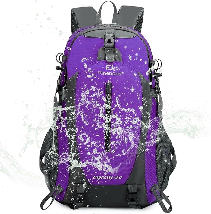 FENGDONG 40L Waterproof Lightweight Outdoor Daypack Hiking, Travel Backpack - Image 4
