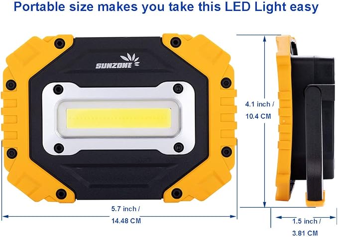 Sunzone Portable LED Work Light, AA Battery Powered Flood Lights, Super Bright - Image 5